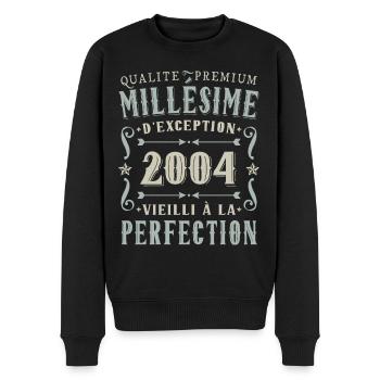 Anniversaire Millésime 2004 Classique Fête - Pull Premium bio Homme - noir - Devant - Nico (187cm)
