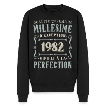Anniversaire Millésime 1982 Classique Fête - Pull Premium bio Homme - noir - Devant - Nico (187cm)