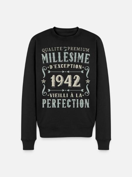 Anniversaire Millésime 1942 Classique Fête - Pull Premium bio Homme - noir