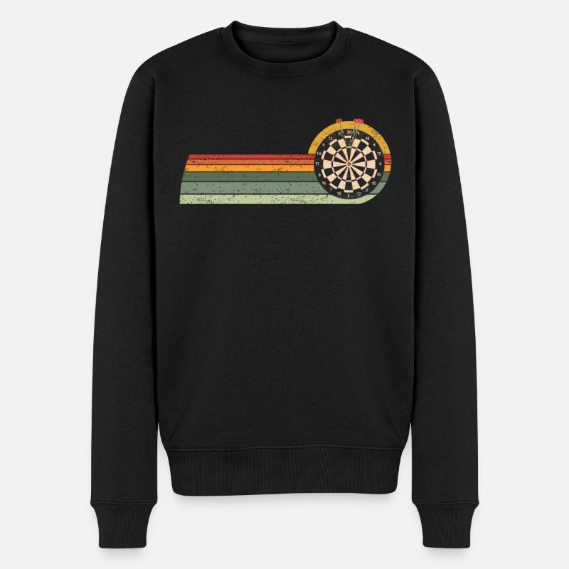 Dartspieler Vintage Dartscheiben game Darts - Männer Premium Bio Pullover - Schwarz