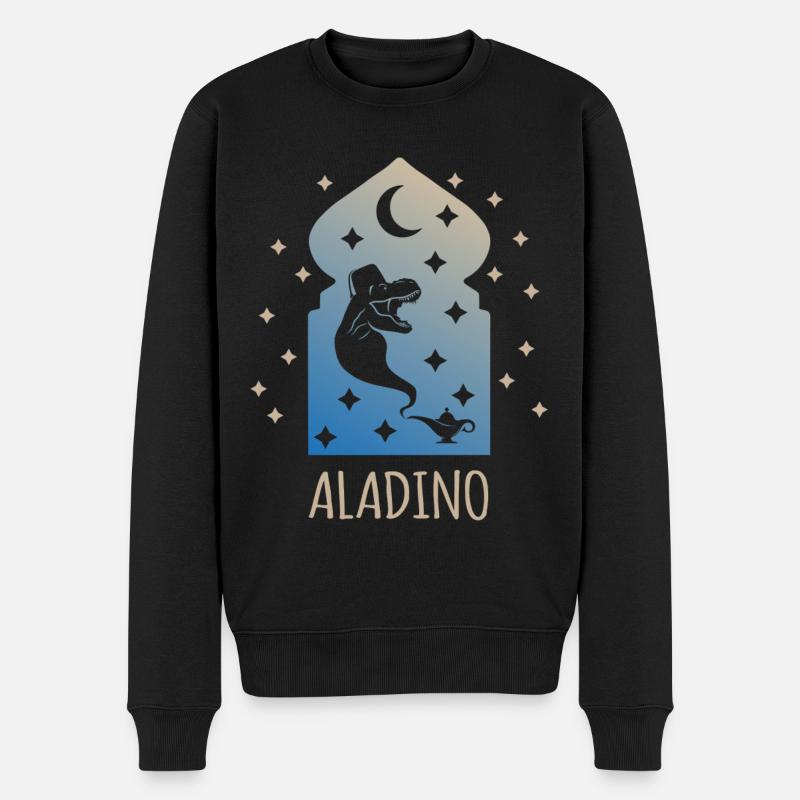 AlaDino (Dinosaurier-Wunderlampe-Edition) - Männer Premium Bio Pullover - Schwarz
