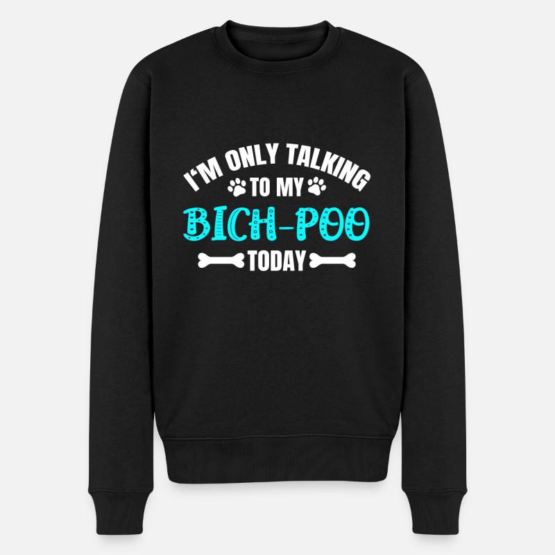 Bich-Poo - Männer Premium Bio Pullover - Schwarz