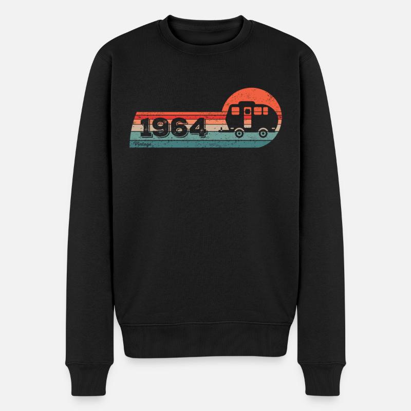 Campingwagen Camping Jahrgang 1964 Geburtstag - Männer Premium Bio Pullover - Schwarz