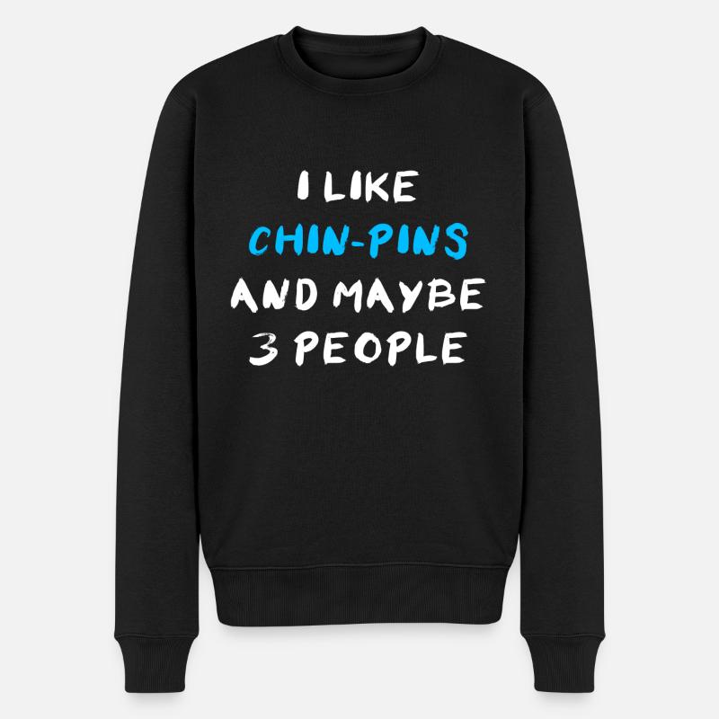 Chin-Pin - Männer Premium Bio Pullover - Schwarz