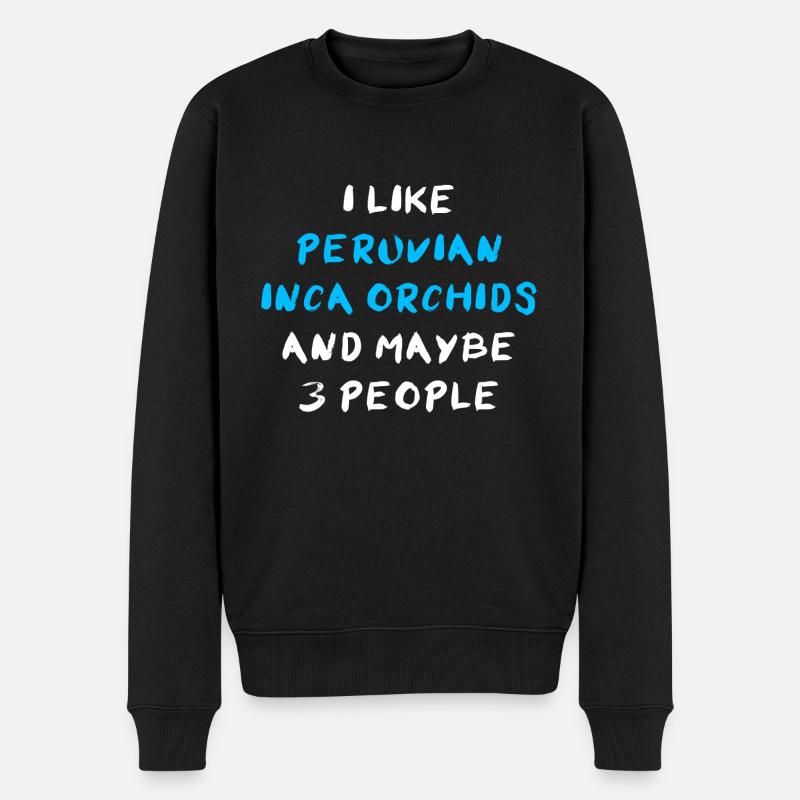 Peruvian Inca Orchid - Männer Premium Bio Pullover - Schwarz