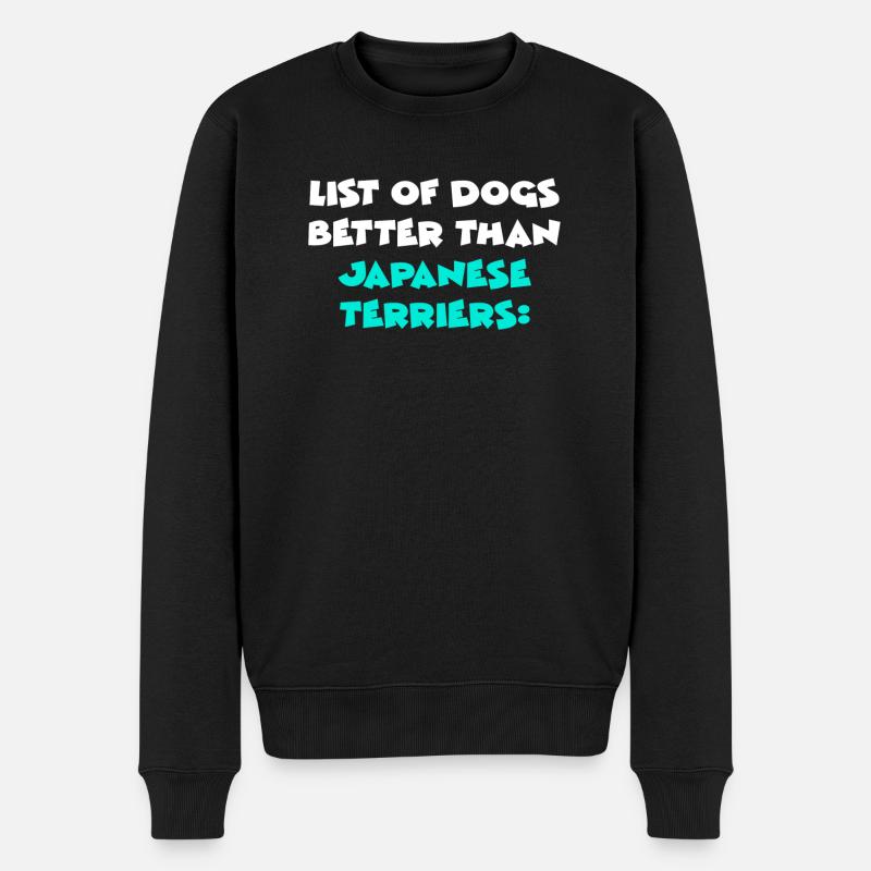 Japanese Terriers - Männer Premium Bio Pullover - Schwarz