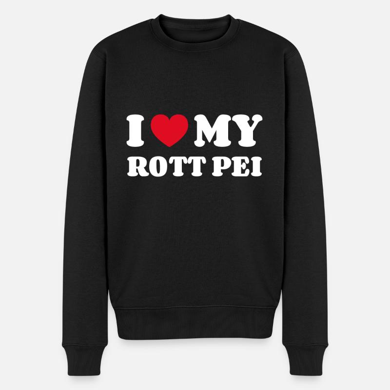 I Love My Rott Pei - Männer Premium Bio Pullover - Schwarz