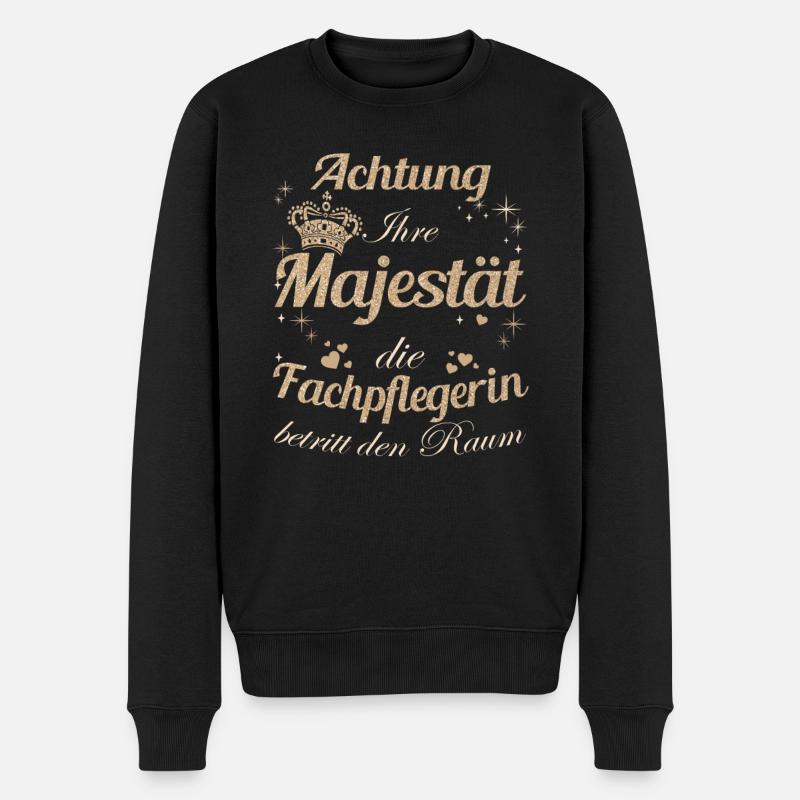 Krankenpfleger Frauen-Majestät Damen - Männer Premium Bio Pullover - Schwarz