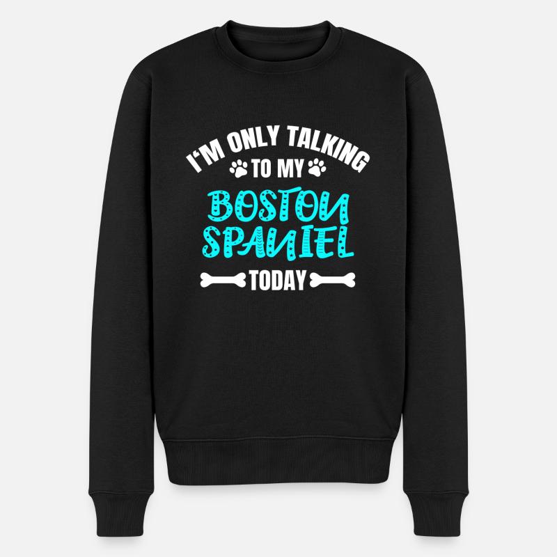 Boston Spaniel - Männer Premium Bio Pullover - Schwarz