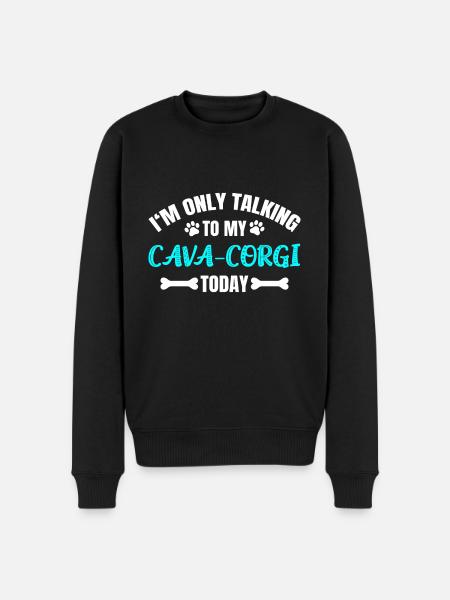Cava-Corgi - Männer Premium Bio Pullover - Schwarz