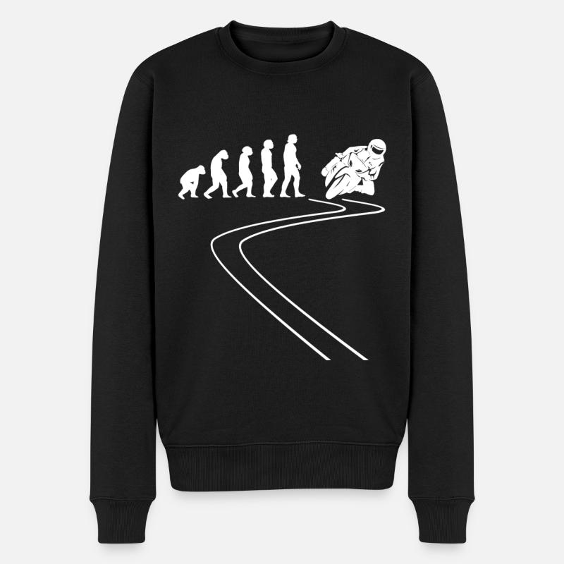 Motocycliste Moto Cyclomoteur Evolution Moto - Pull Premium bio Homme - noir