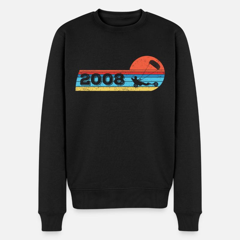Kite-Strand-Segler né en 2008 Anniversaire - Pull Premium bio Homme - noir