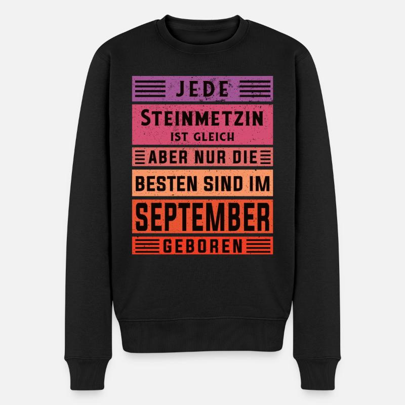 Handwerker Geburtstag September geboren - Männer Premium Bio Pullover - Schwarz