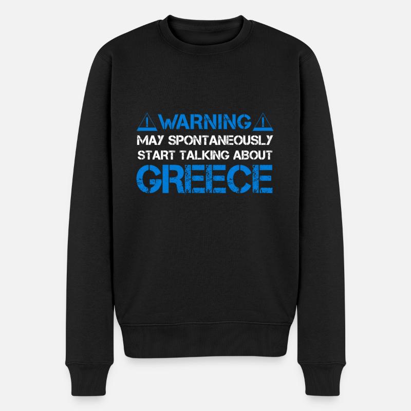 Avertissement Avertissement Grèce Fan - Pull Premium bio Homme - noir