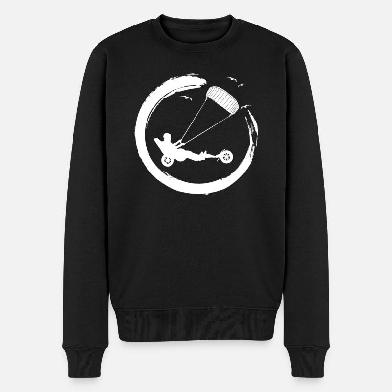 Strand-Kite Windracer Land-Kite Kite-Strandsegler - Männer Premium Bio Pullover - Schwarz