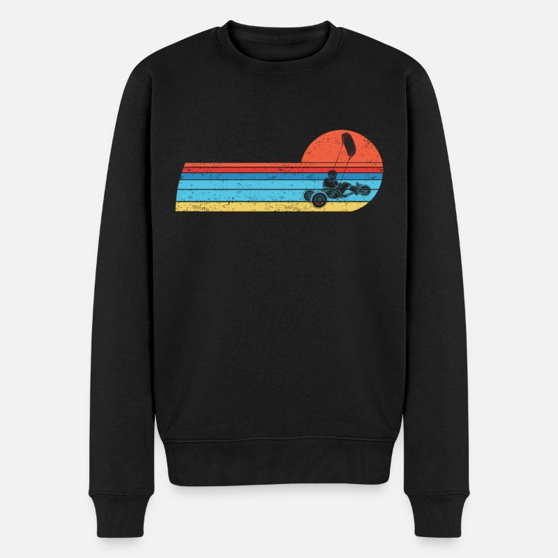 Strand-Kite Windracer Land-Kite Kite-Strandsegler - Männer Premium Bio Pullover - Schwarz