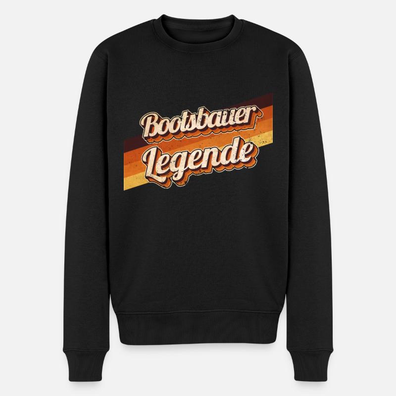 Schiffbauer Geburtstag als Legende geboren - Männer Premium Bio Pullover - Schwarz