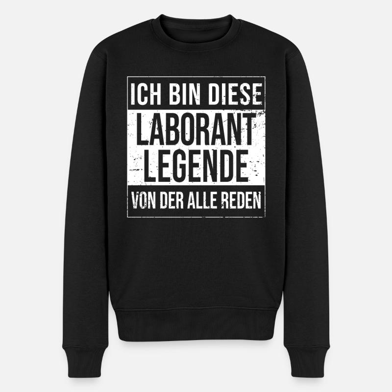 Chemiker Geburtstag geboren Legende Laborant - Männer Premium Bio Pullover - Schwarz
