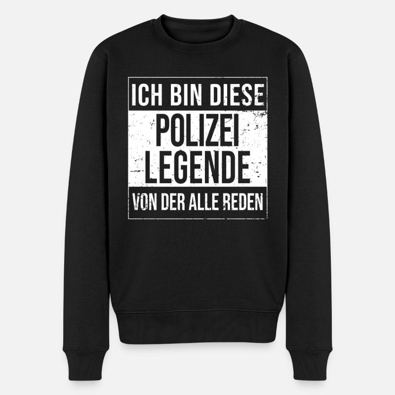 Polizisten Geburtstag geboren Legende Polizei - Männer Premium Bio Pullover - Schwarz