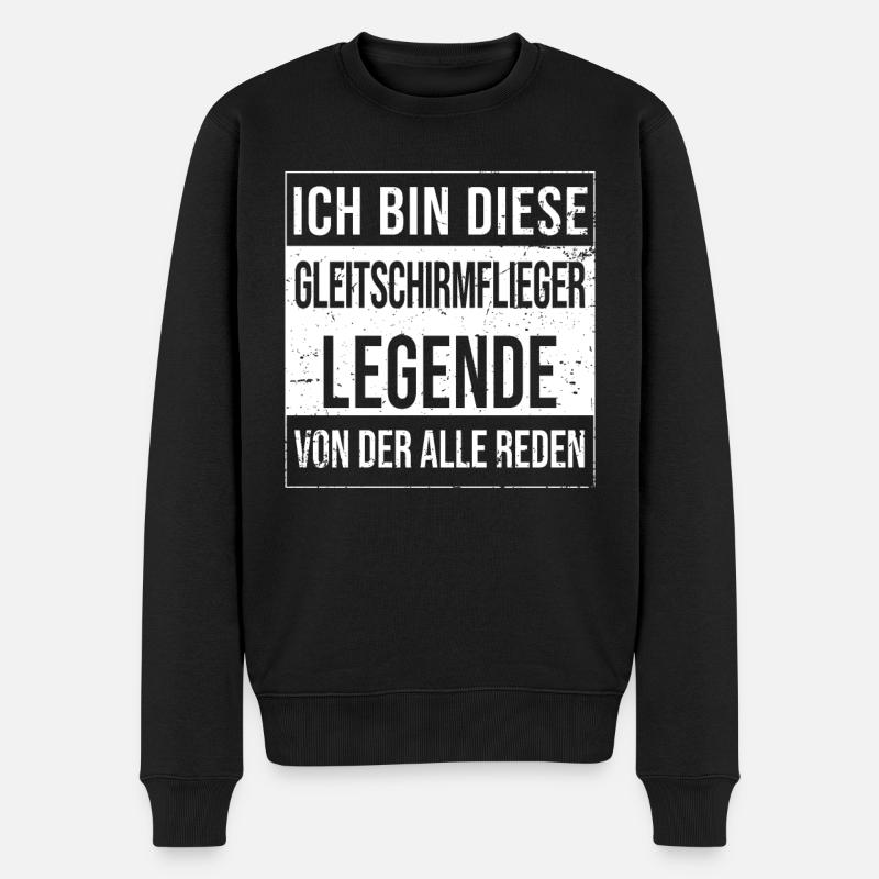 Paragliding Paragleiter geboren Legende - Männer Premium Bio Pullover - Schwarz