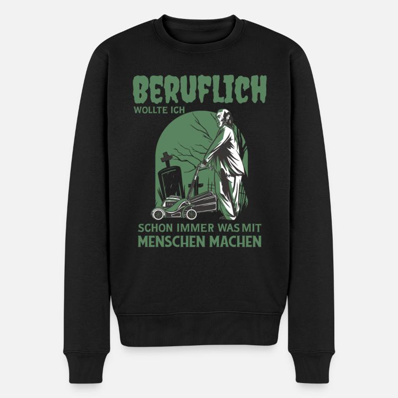 Grabpfleger Friedhof Landschaftsgärtner - Männer Premium Bio Pullover - Schwarz