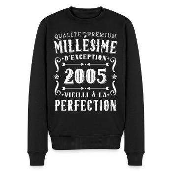 Anniversaire Millésime 2005 Vintage Fête - Pull Premium bio Homme - noir - Devant - Nico (187cm)