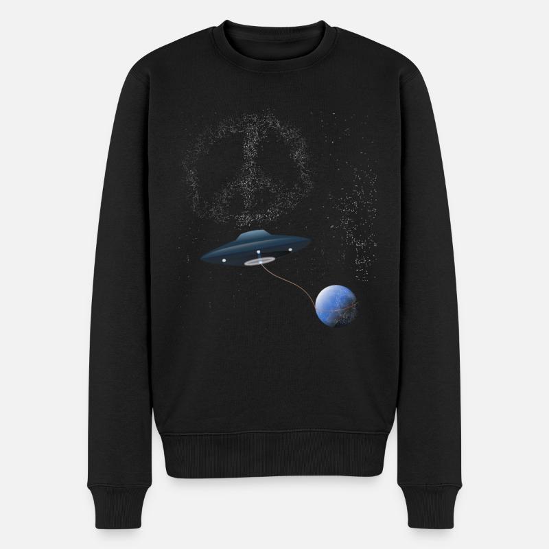 UFO PEACE Sternenhaufen - Männer Premium Bio Pullover - Schwarz