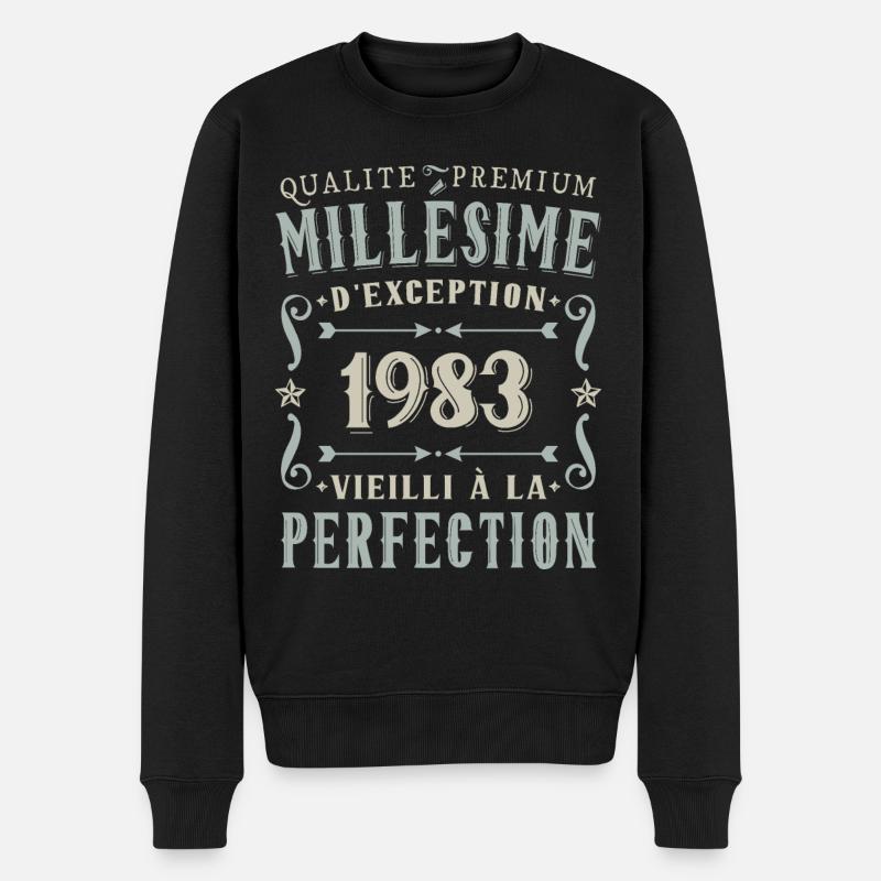 Anniversaire Millésime 1983 Vintage Fête - Pull Premium bio Homme - noir