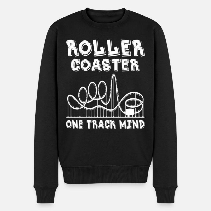 Roller Coaster One Track Mind - Männer Premium Bio Pullover - Schwarz