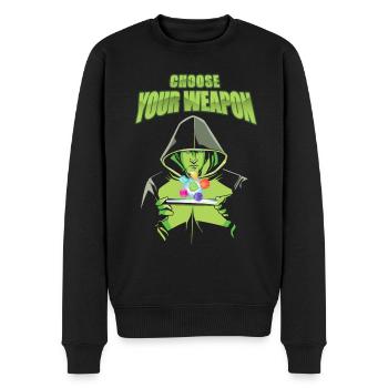 Roleplaying Game Rollenspiel Boardgame RPG-Gamer - Männer Premium Bio Pullover - Schwarz - Vorne - Nico (187cm)
