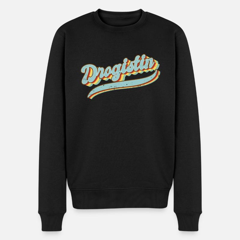Apotheker Vintage Drogistin - Männer Premium Bio Pullover - Schwarz