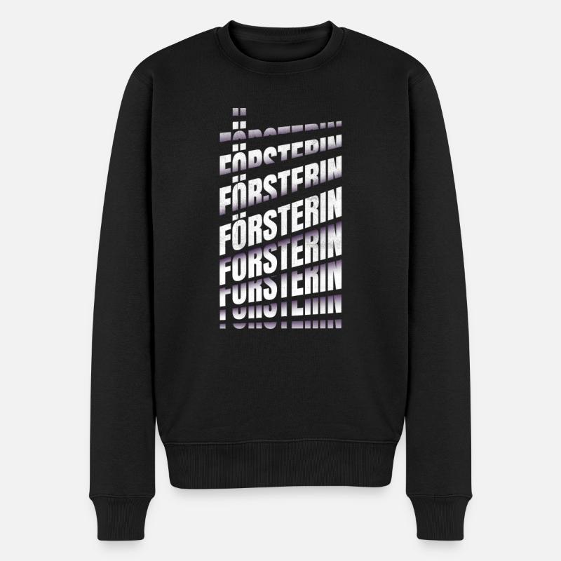 Forstwirt Spruch Försterin - Männer Premium Bio Pullover - Schwarz