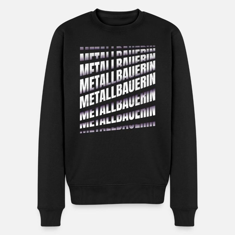 Schlosser Spruch Metallbauerin - Männer Premium Bio Pullover - Schwarz
