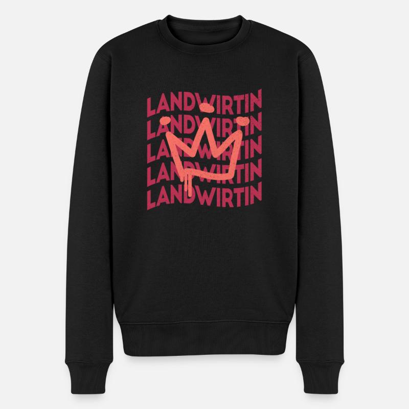 Bauern Berufsbezeichnung Landwirtin - Männer Premium Bio Pullover - Schwarz