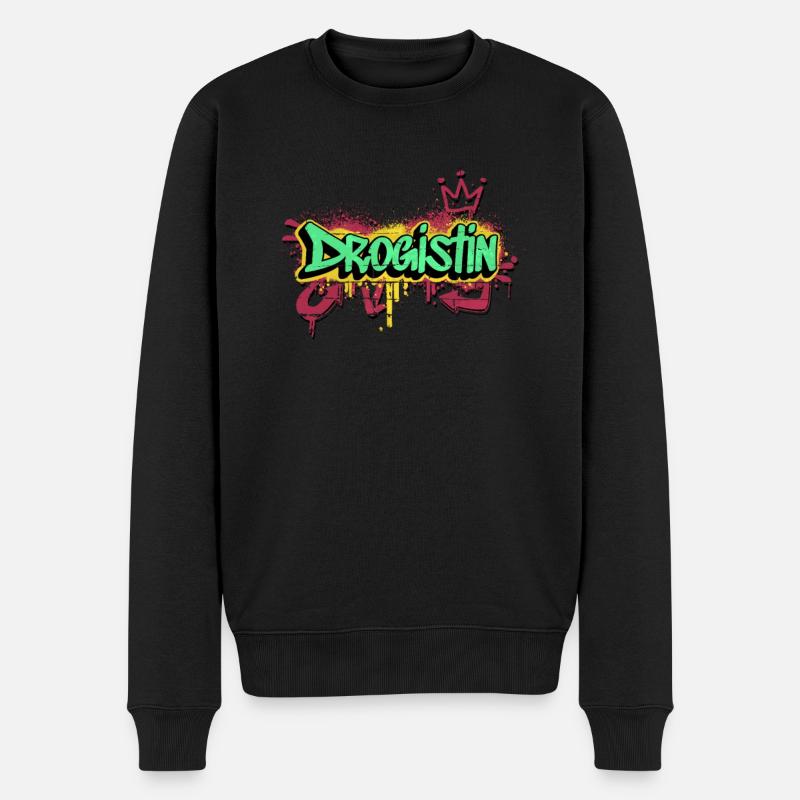 Apotheker Graffiti-Art Drogistin - Männer Premium Bio Pullover - Schwarz