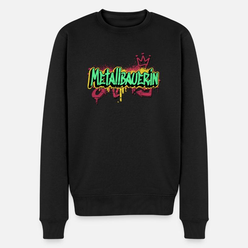 Schlosser Graffiti-Art Metallbauerin - Männer Premium Bio Pullover - Schwarz