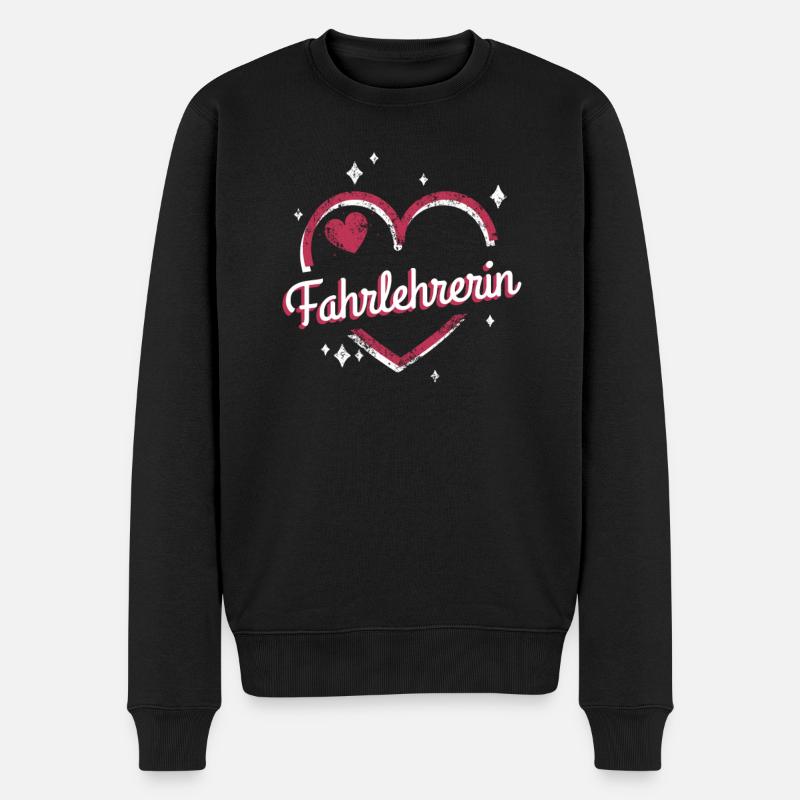 Fahrschule Kollegin niedliches Herz Fahrlehrerin - Männer Premium Bio Pullover - Schwarz