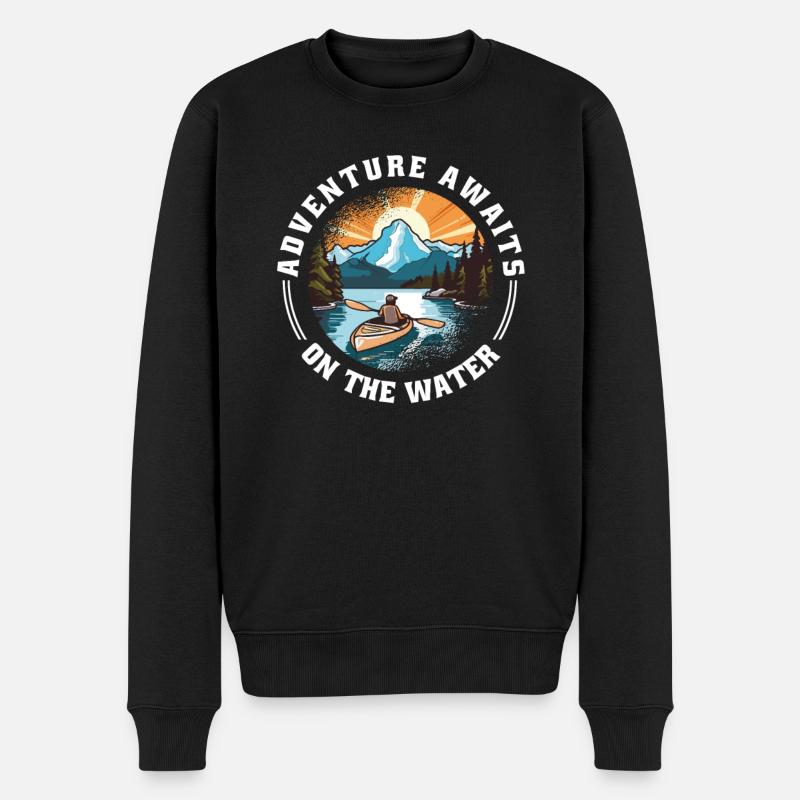 KAYAKS KANU RAFTING-BOOT Kayaking water-paddle - Männer Premium Bio Pullover - Schwarz