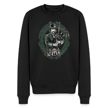 Cornemuses de la cornemuse écossaise - Pull Premium bio Homme - noir - Devant - Nico (187cm)