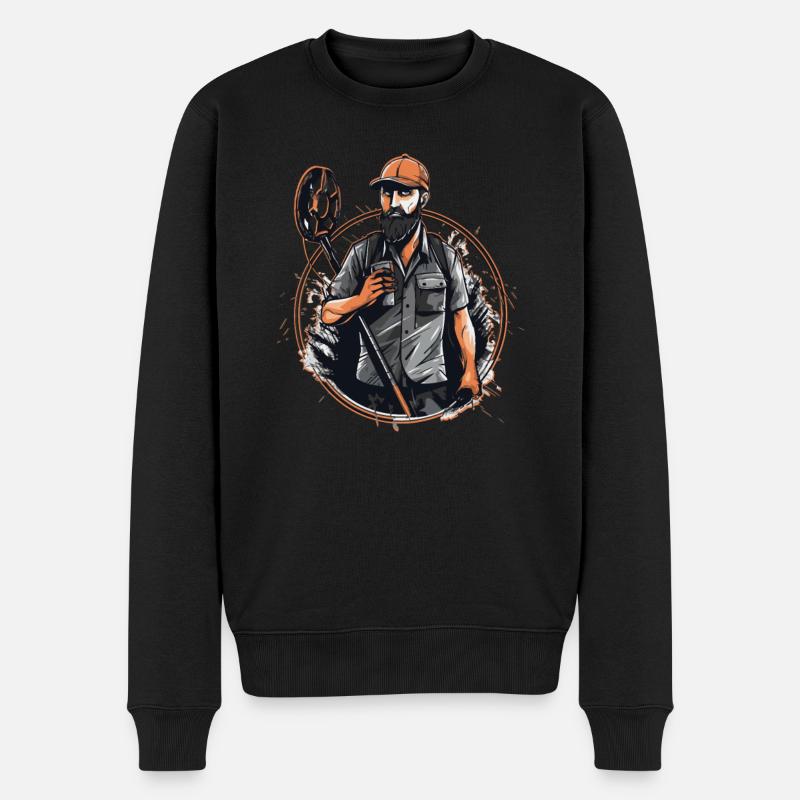 Sondengänger Sondler sondeln Lustiges-Kaffee - Männer Premium Bio Pullover - Schwarz