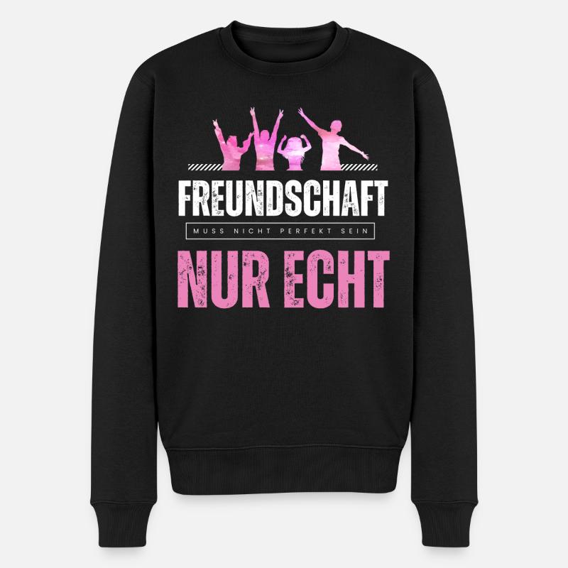 Beste Freunde FREUND Kumpel Kumpels - Männer Premium Bio Pullover - Schwarz