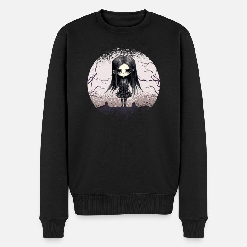 Okkult Gothic Hexen Mädchen Emo-Goth Girl - Männer Premium Bio Pullover - Schwarz