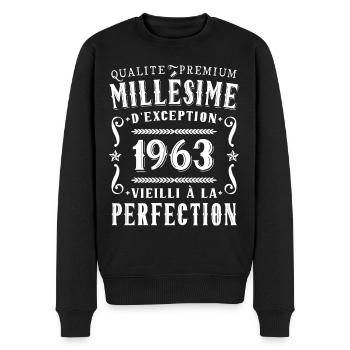 Anniversaire Millésime 1963 Cadeau Fête - Pull Premium bio Homme - noir - Devant - Nico (187cm)