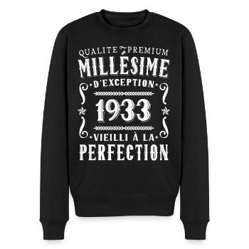 Anniversaire Millésime 1933 Cadeau Fête - Pull Premium bio Homme - noir - Devant - Nico (187cm)