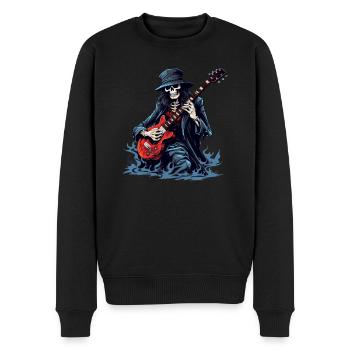 Gitarristen-tshirt E-Gitarren-Saiten - Männer Premium Bio Pullover - Schwarz - Vorne - Nico (187cm)
