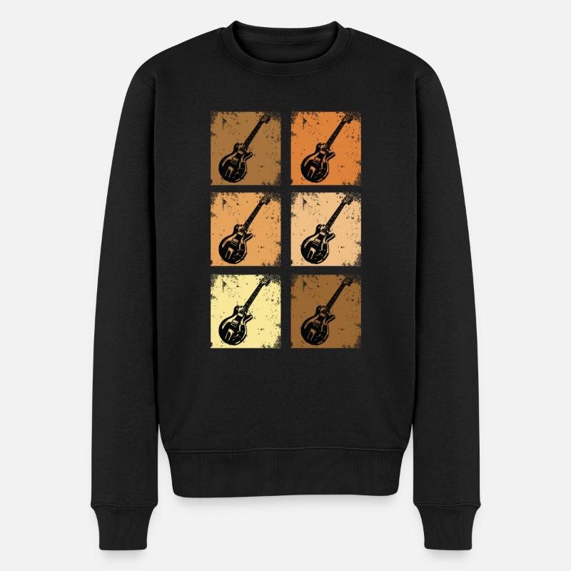 Gitarren Zubehör E-Gitarren-Saiten E Gitarren - Männer Premium Bio Pullover - Schwarz
