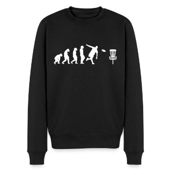 Disc-Golf-Spieler Disc-Golfer Game Evolution - Männer Premium Bio Pullover - Schwarz - Vorne - Nico (187cm)
