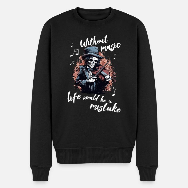 Violinist-Musiker Geigen Musik-Instrumente Geiger - Männer Premium Bio Pullover - Schwarz