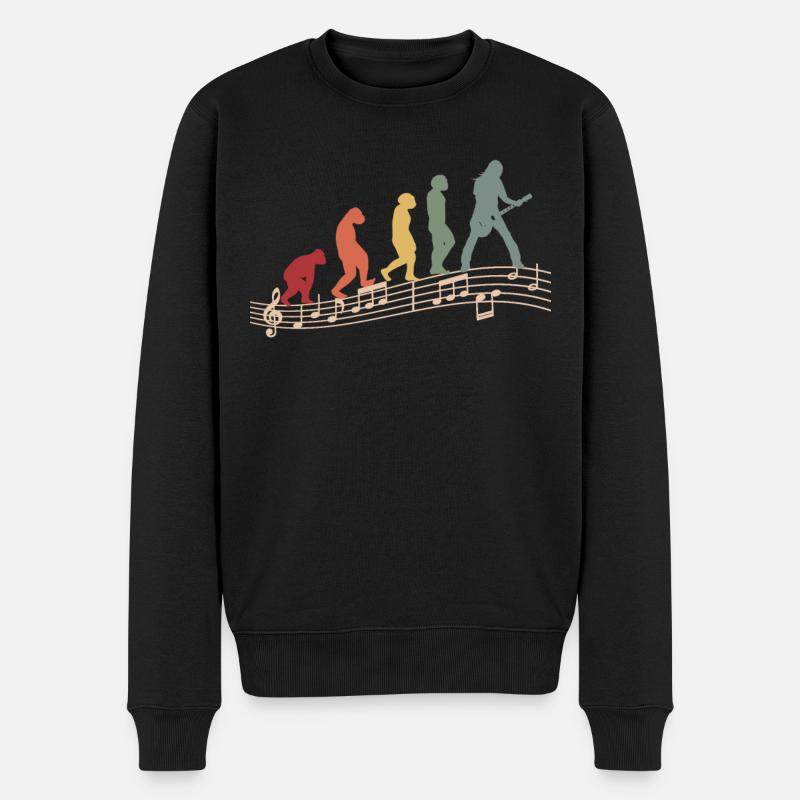 Gitarristen E-Gitarren Akustik-Gitarre Evolution - Männer Premium Bio Pullover - Schwarz