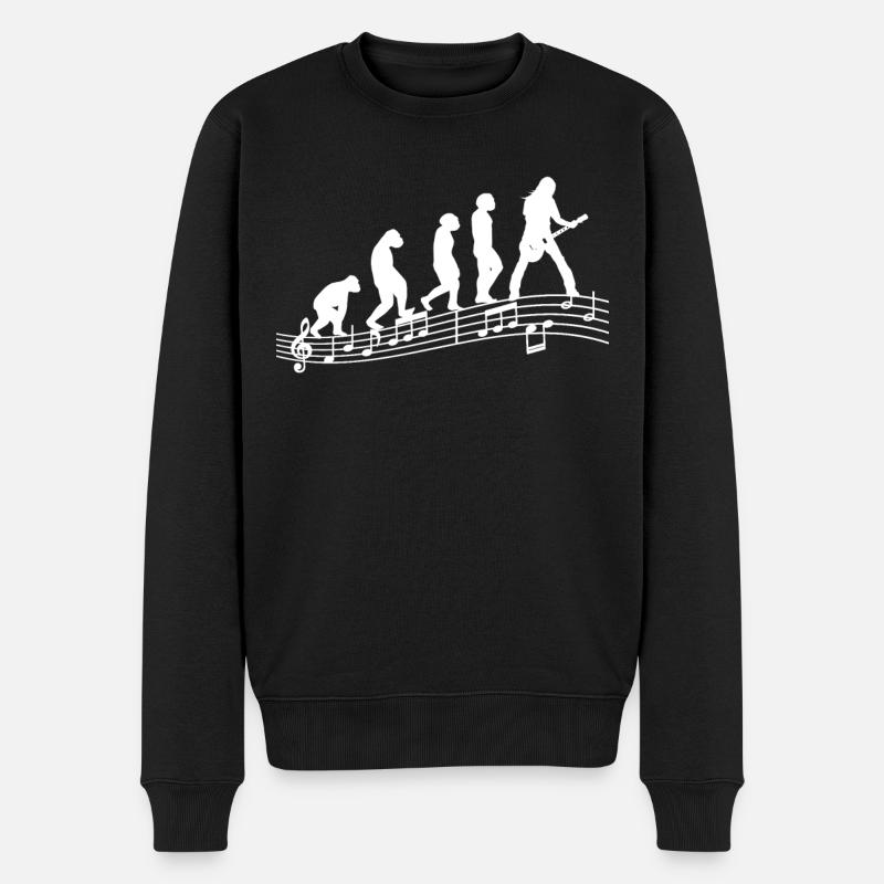 Guitaristes Guitares électriques Guitare acoustique Evolution - Pull Premium bio Homme - noir